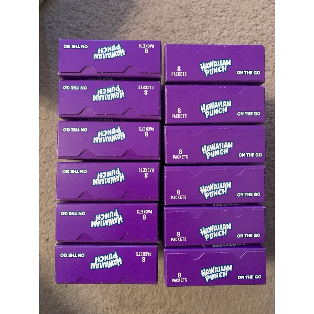 12 Boxes Sugar Free Hawaiian Punch Wild Purple Smash 8 Packets In Each Box